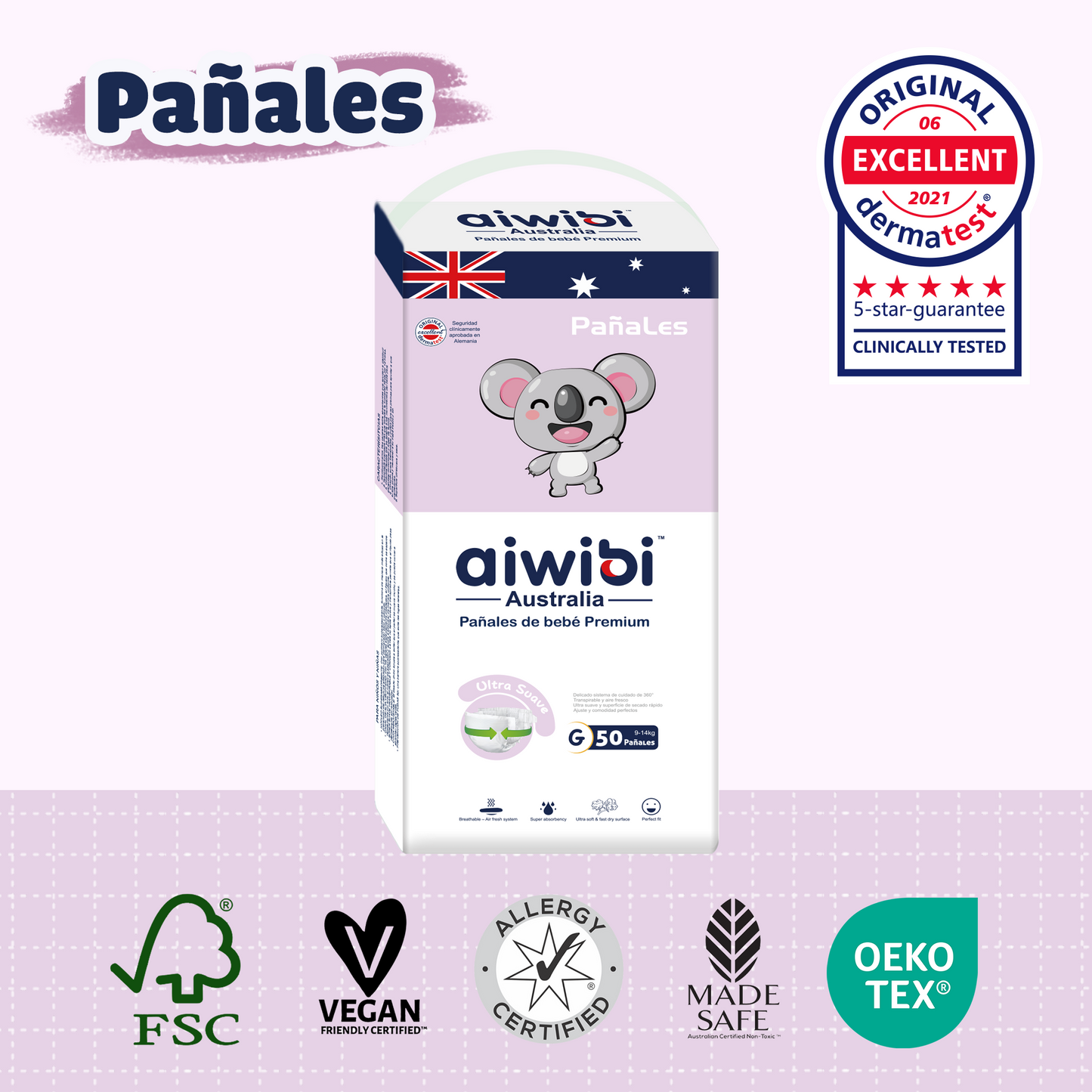 Pañales desechables para bebés ecológicos premium Comfort Care (G)