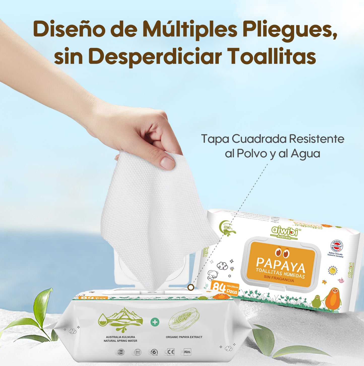 Toallitas de Cuidado Orgánico Serie Fresca y Nutritiva - Papaya