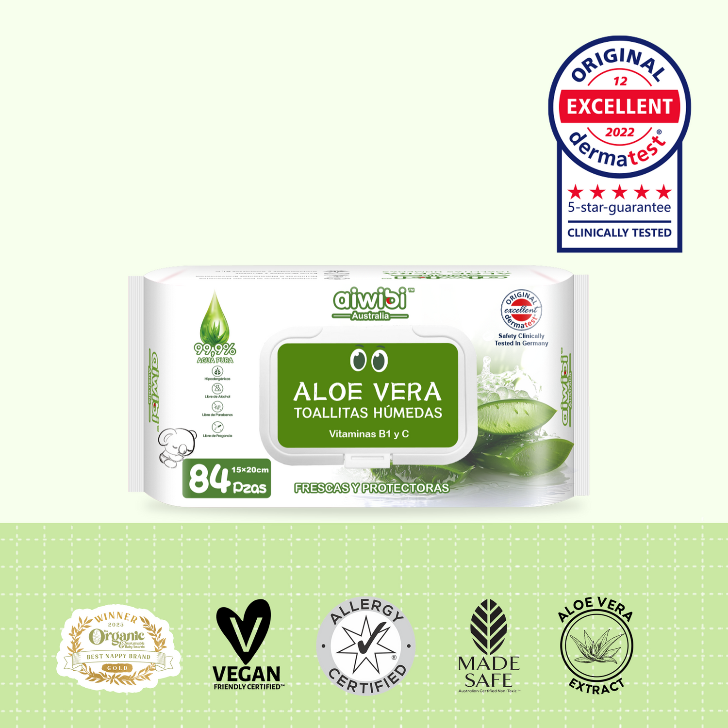 Toallitas de Cuidado Orgánico Serie Fresca y Nutritiva - Áloe