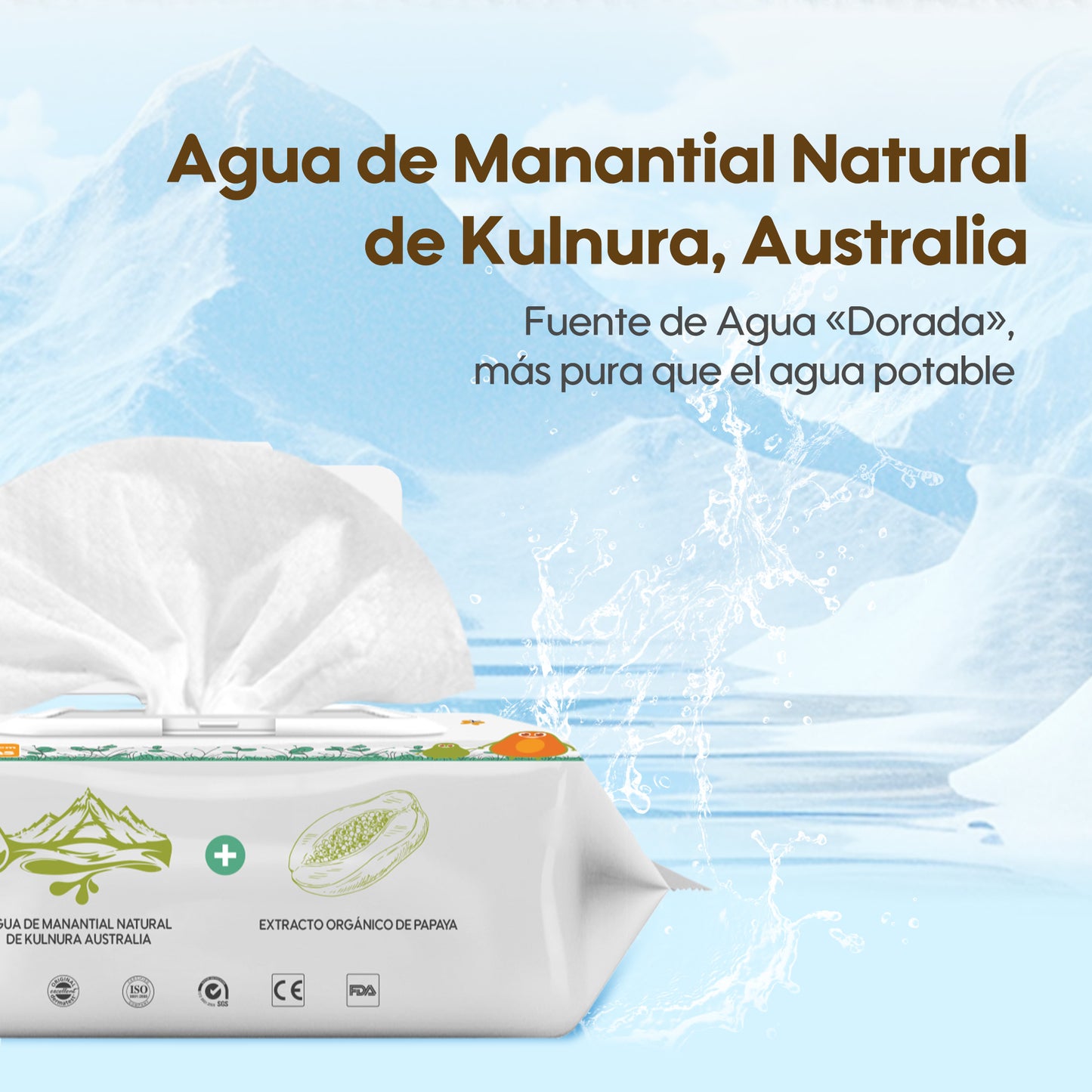 Toallitas de Cuidado Orgánico Serie Fresca y Nutritiva - Papaya