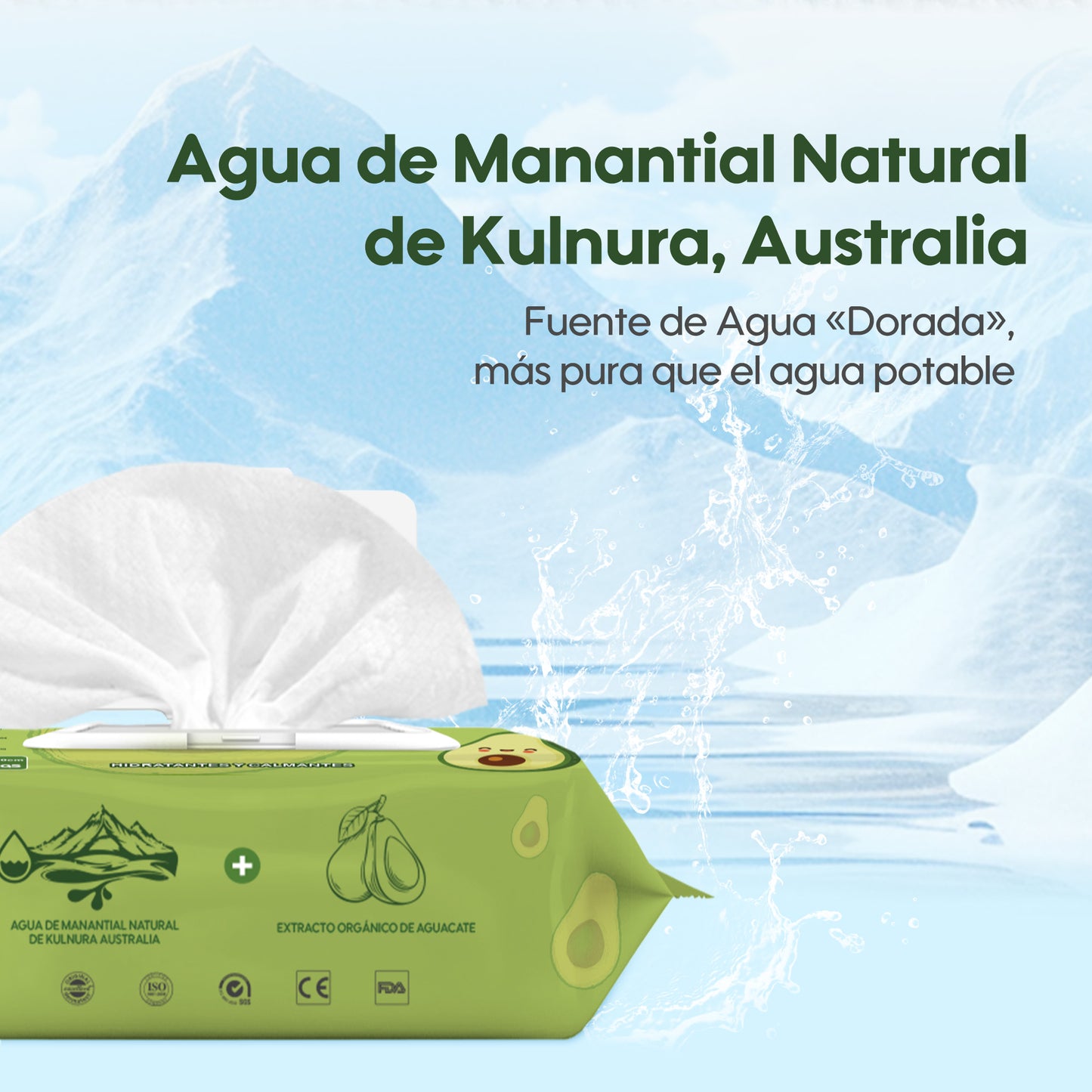 Toallitas de Cuidado Orgánico Serie Fresca y Nutritiva - Aguacate