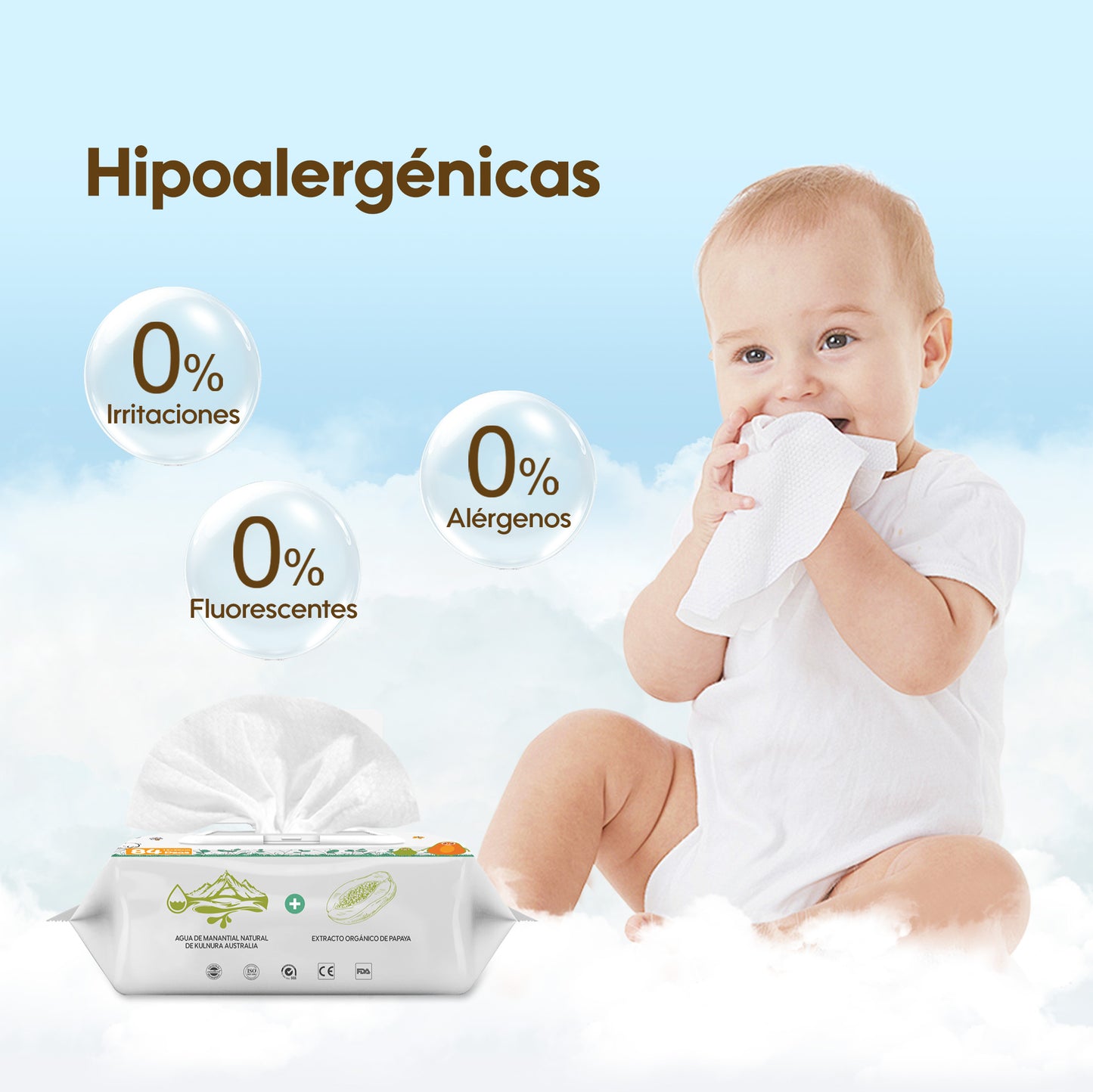 Toallitas de Cuidado Orgánico Serie Fresca y Nutritiva - Papaya