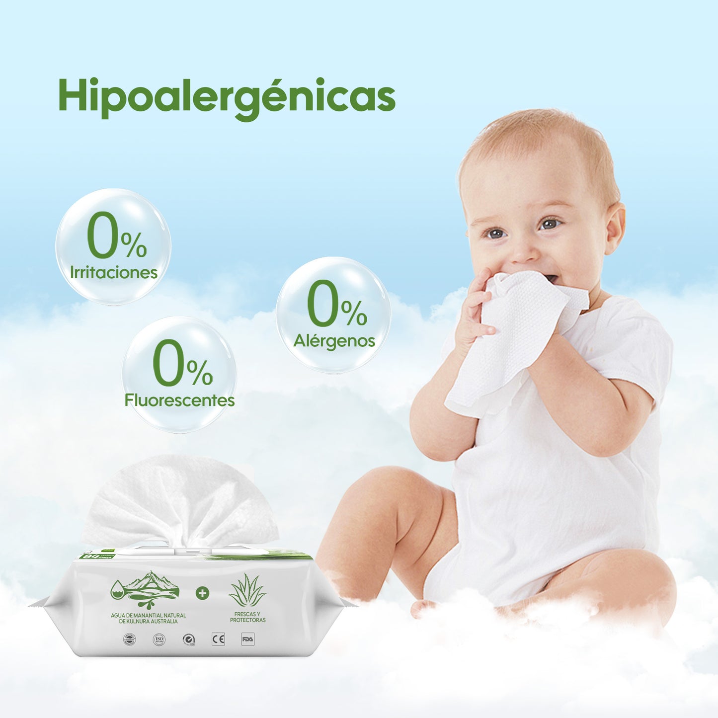 Toallitas de Cuidado Orgánico Serie Fresca y Nutritiva - Áloe