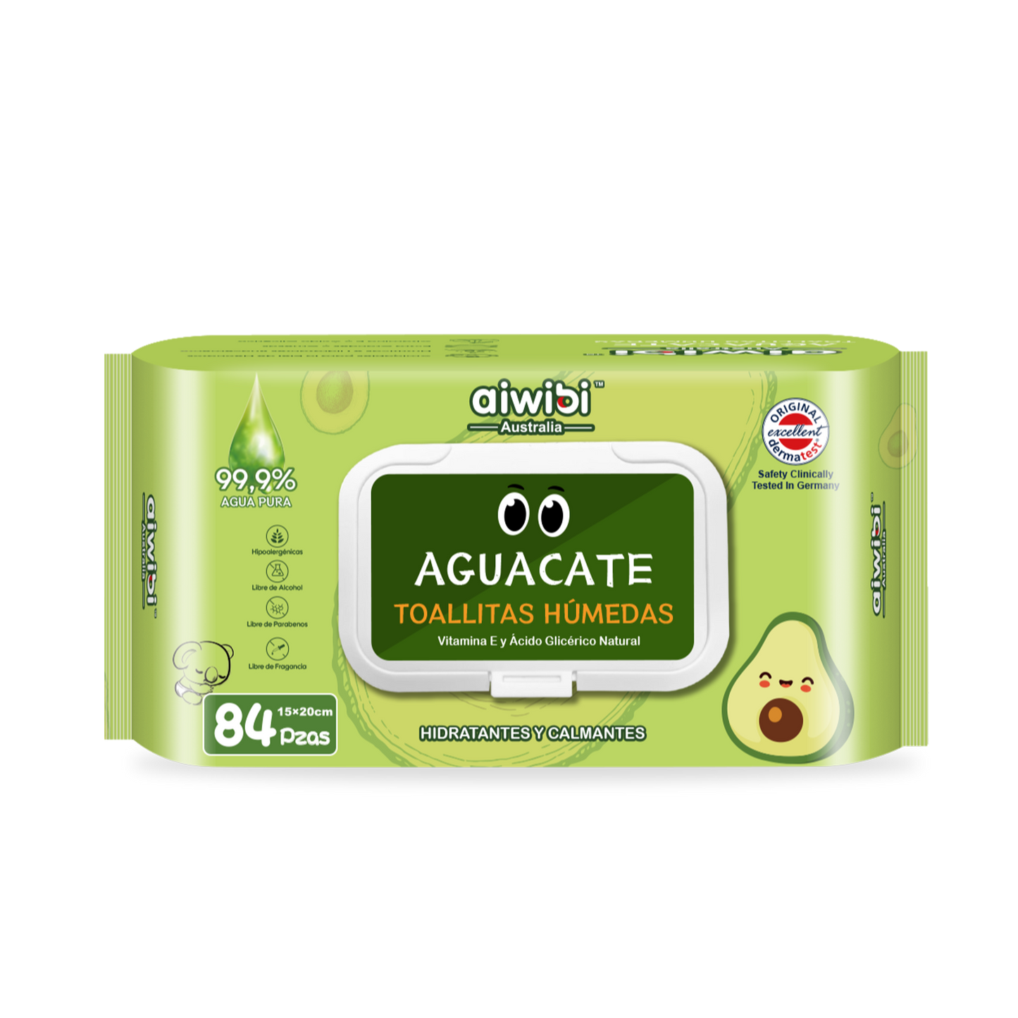 Toallitas de Cuidado Orgánico Serie Fresca y Nutritiva - Aguacate