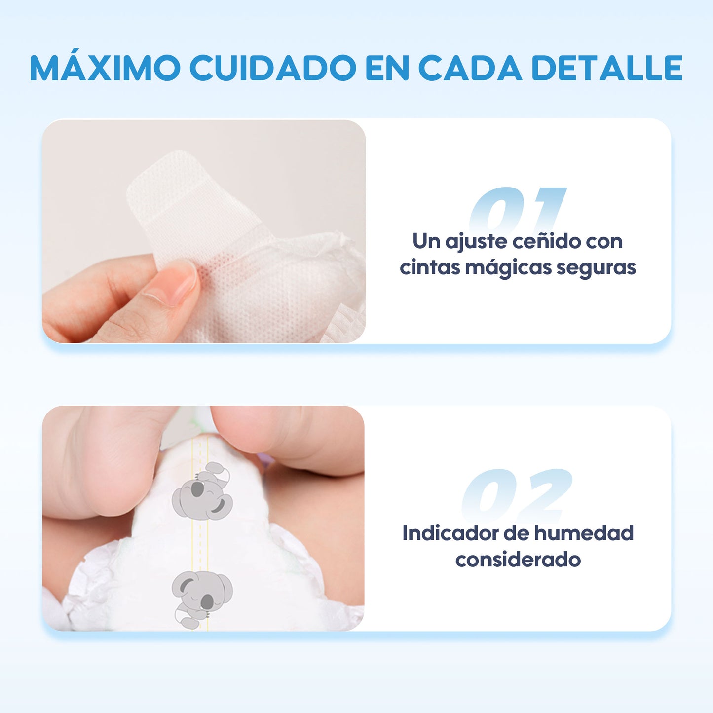 Pañales desechables para bebés Comfort Care Premium Natural（M）