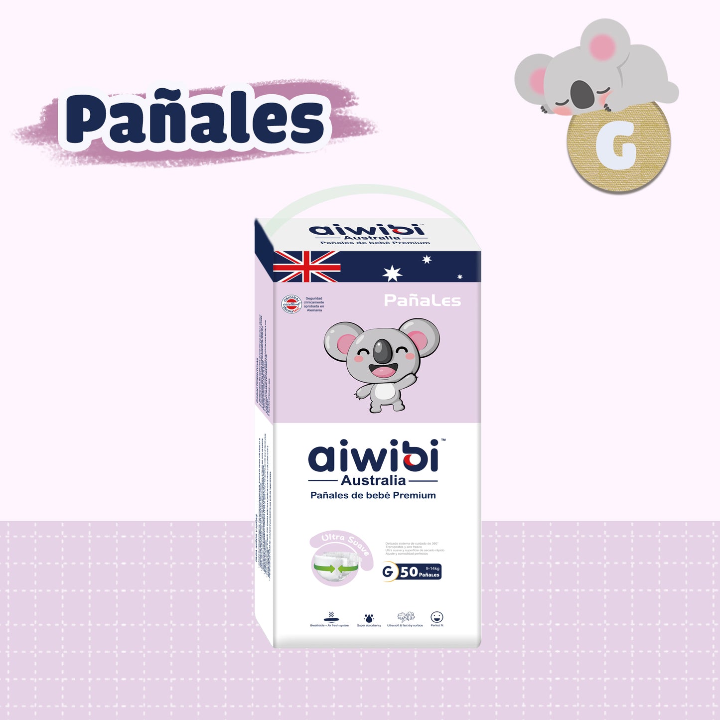 Pañales desechables para bebés Comfort Care Premium Natural（G）