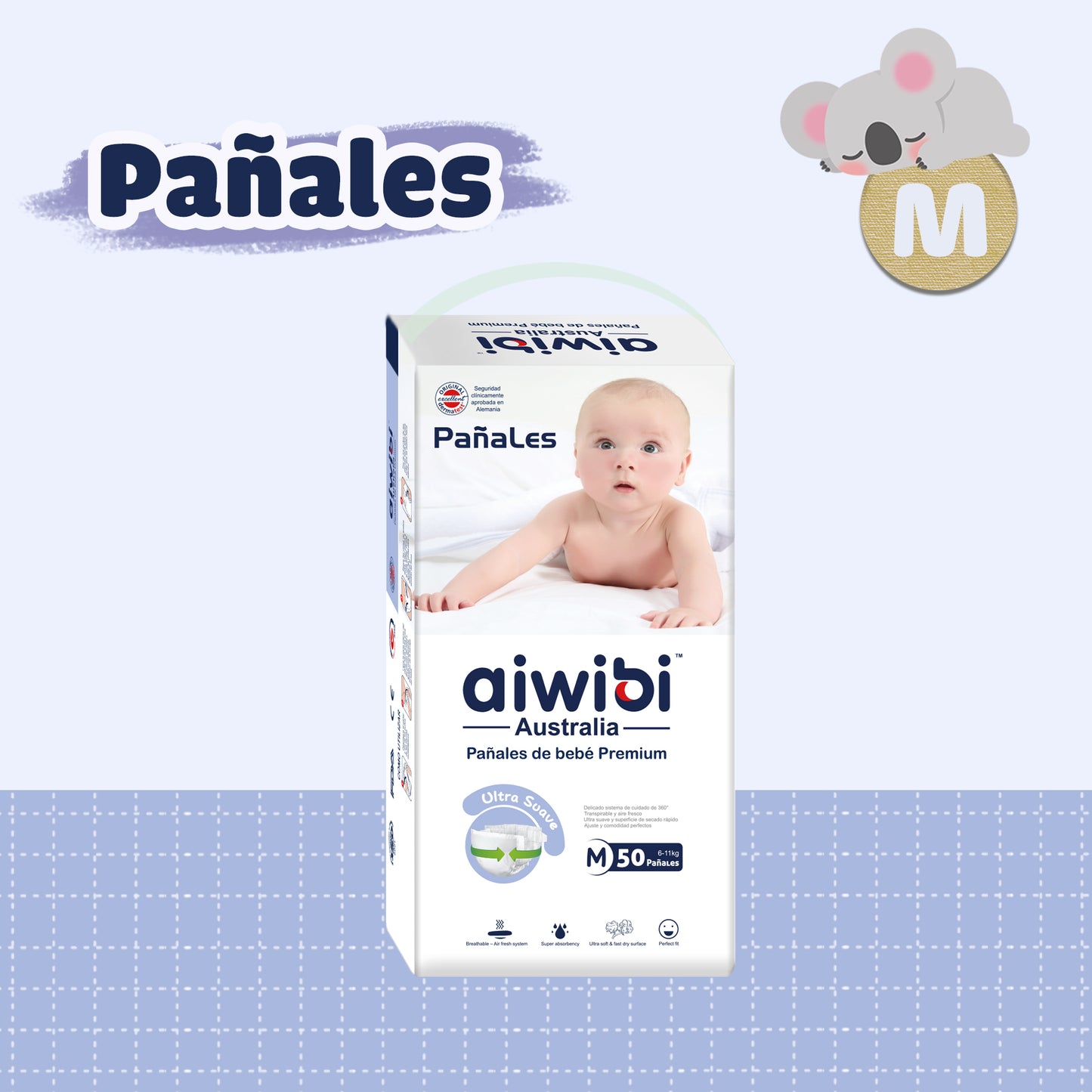 Pañales desechables para bebés Comfort Care Premium Natural（M）