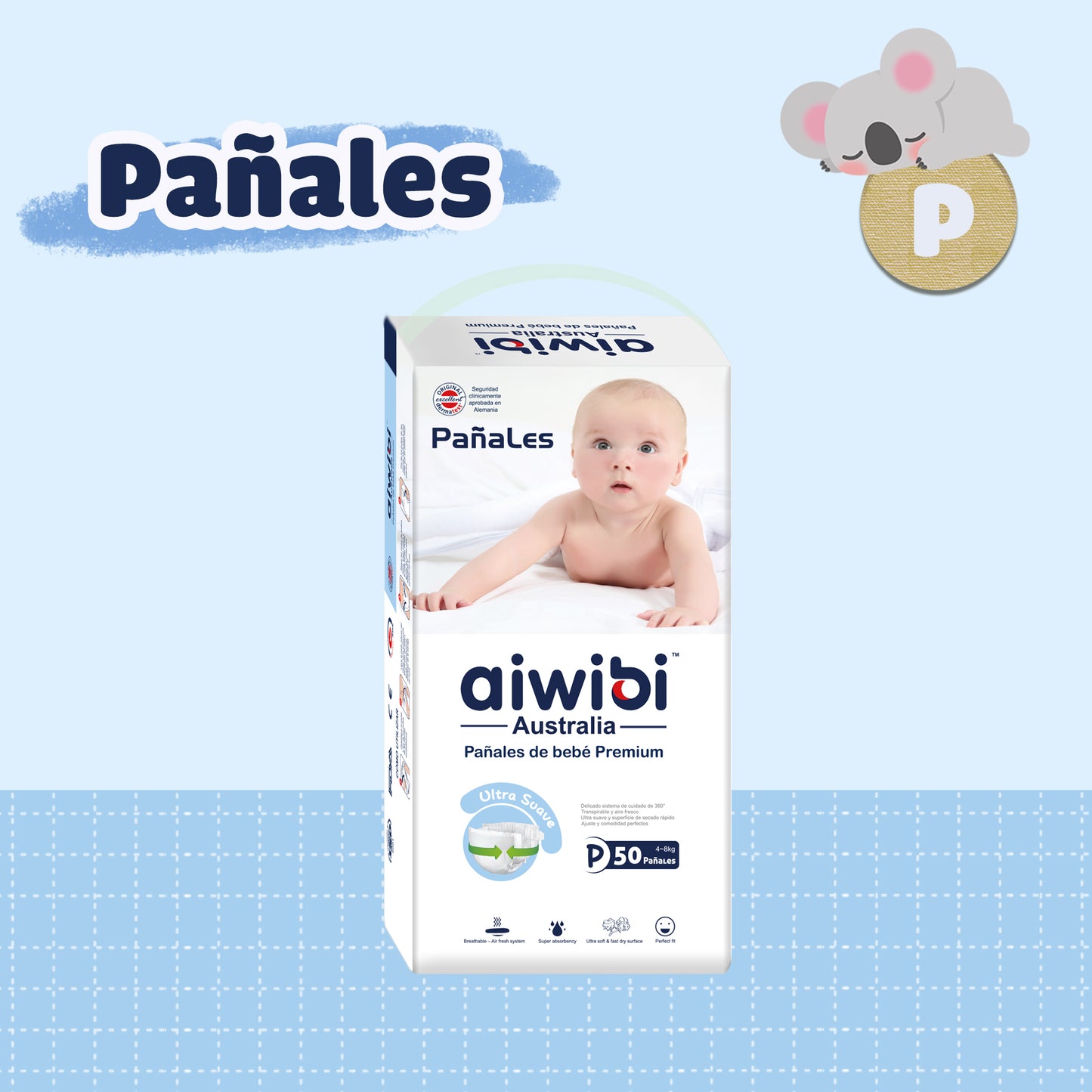 Pañales desechables para bebés Comfort Care Premium Natural（P）