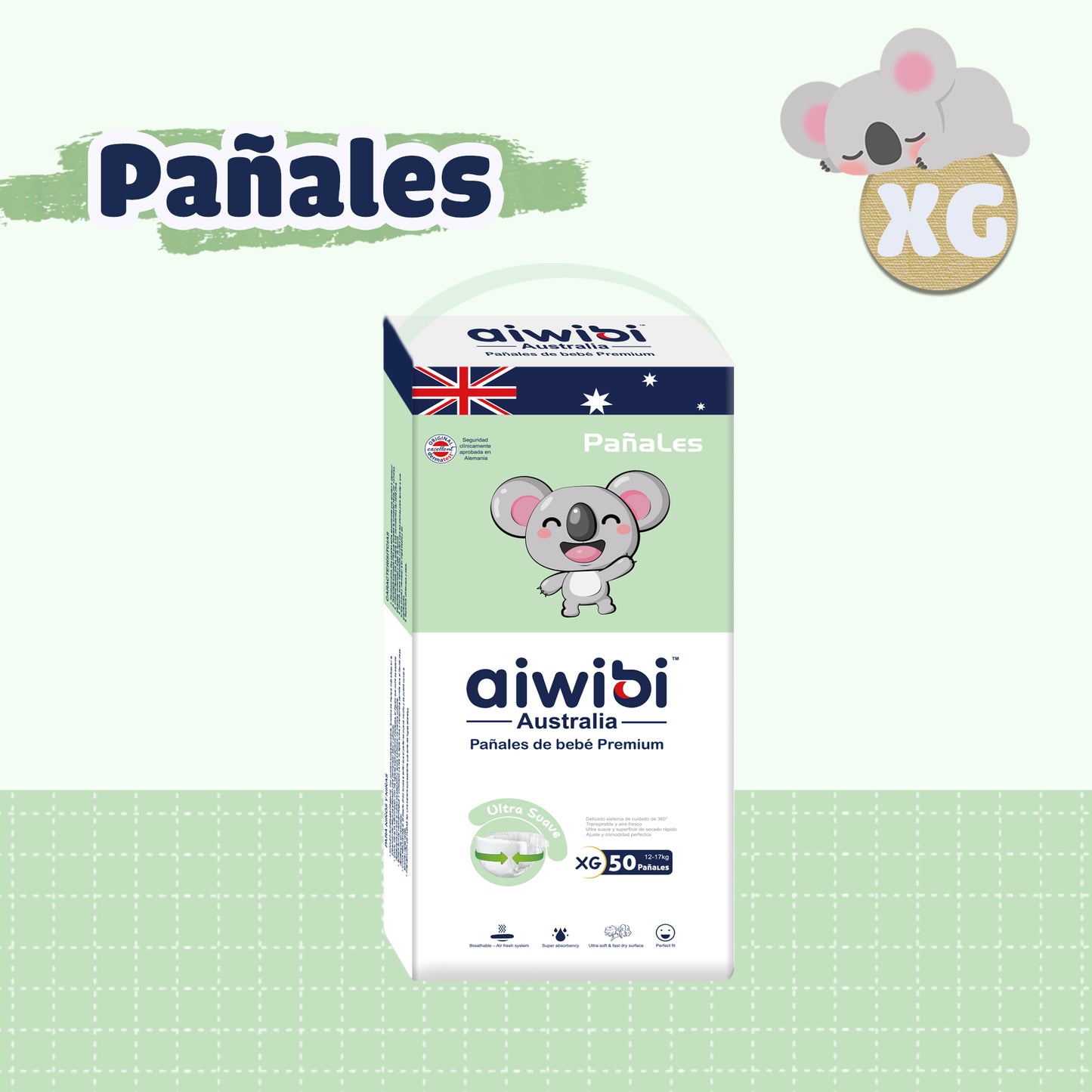 Pañales desechables para bebés Comfort Care Premium Natural（XG）