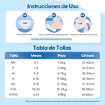 Tabla de tallas de pañales de la serie Aiwibi Comfort Care.