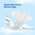 Detalle de la tecnología antifugas de los pañales Aiwibi, que asegura protección doble contra escapes y mantiene la piel de tu bebé seca y cómoda.